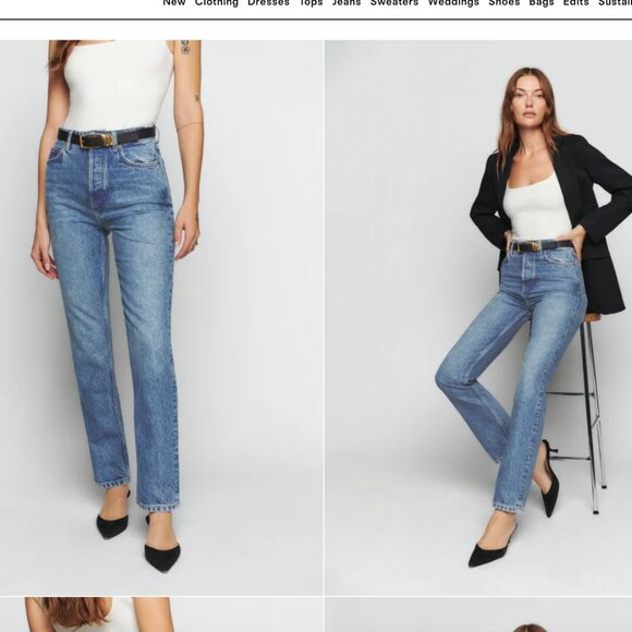 Reformation Cynthia High Rise Straight Jeans in Vintage Marzipan, NWT Size 31 - Picture 4 of 5